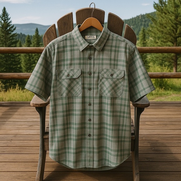 Orvis Classic Collection Green Plaid Short Sleeve XL Outdoor Shirt - Picture 14 of 14